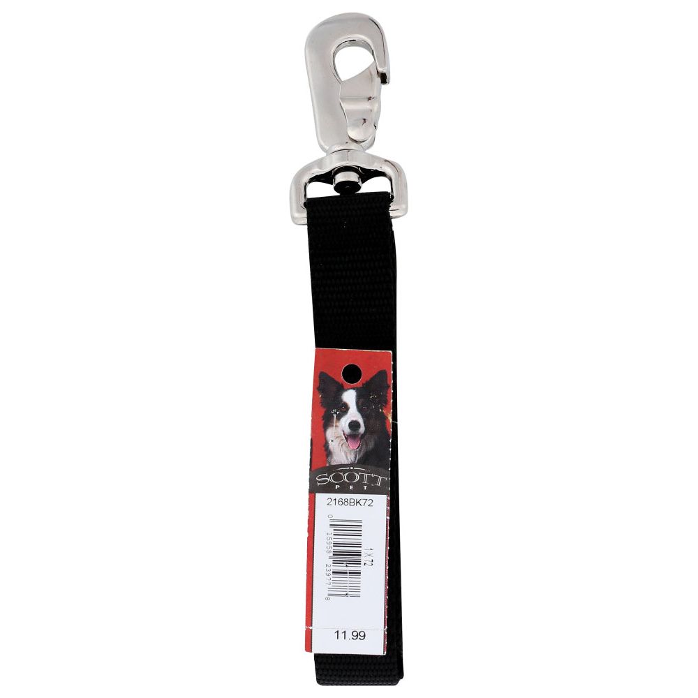 SCOTT PET: Lead Black 1In X 6Ft, 1 ea
