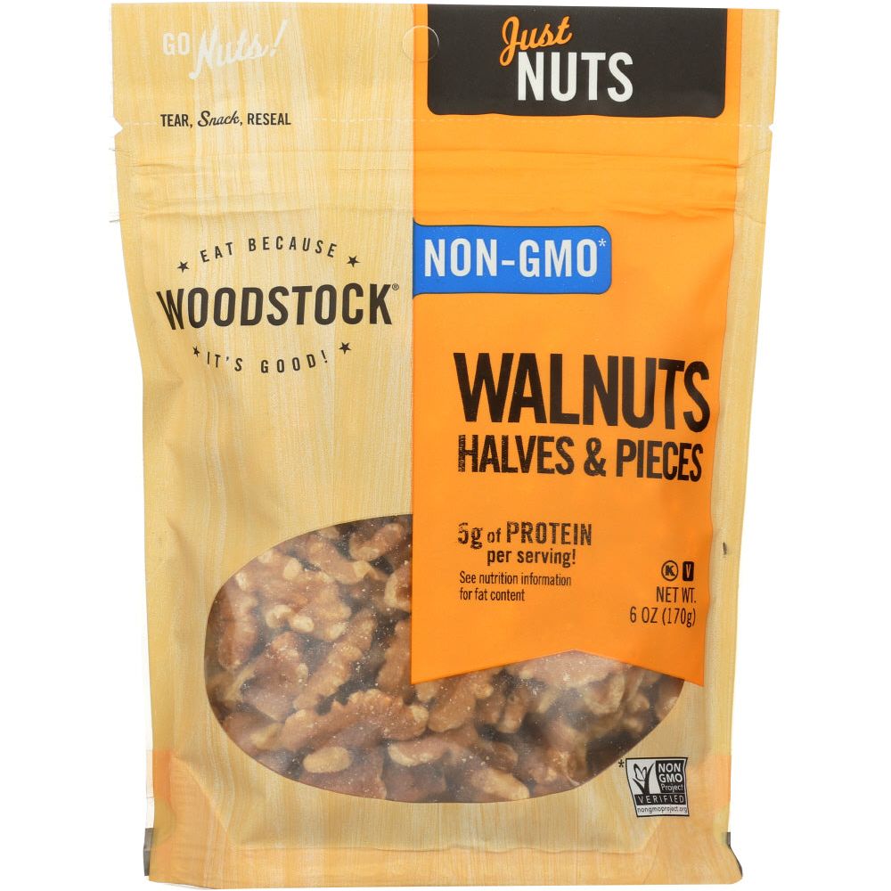 WOODSTOCK: Walnuts Halves And Pieces, 6 oz