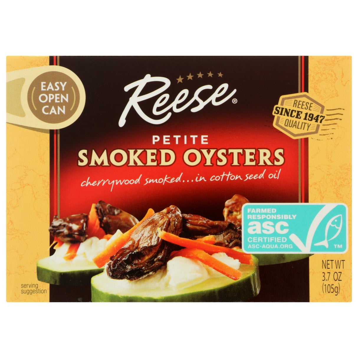 REESE: Smoked Oysters Petite, 3.7 oz