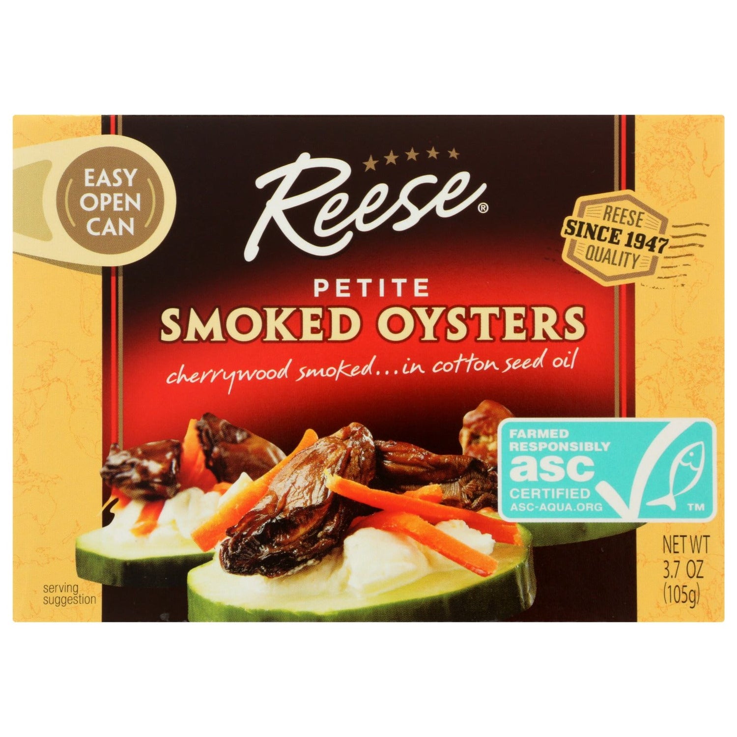REESE: Smoked Oysters Petite, 3.7 oz