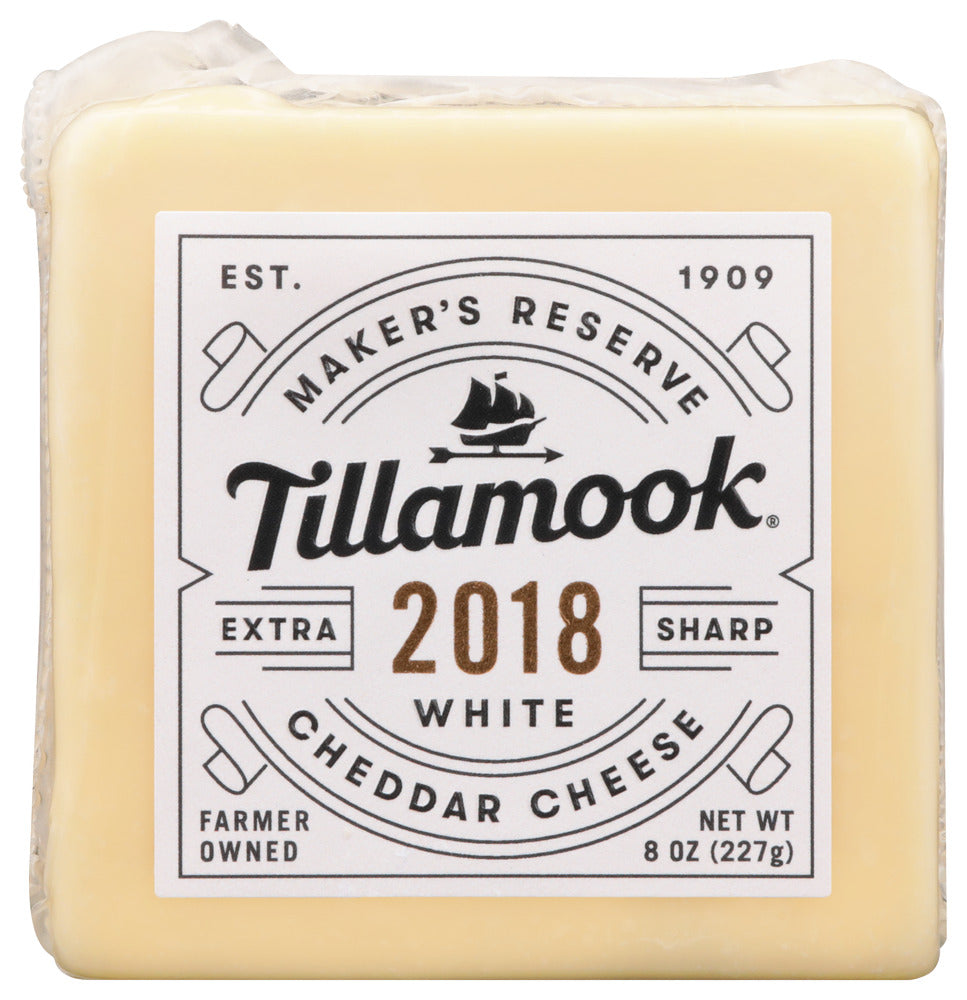 TILLAMOOK: Makers Reserve 2018 Extra Sharp White Cheddar Cheese, 8 oz
