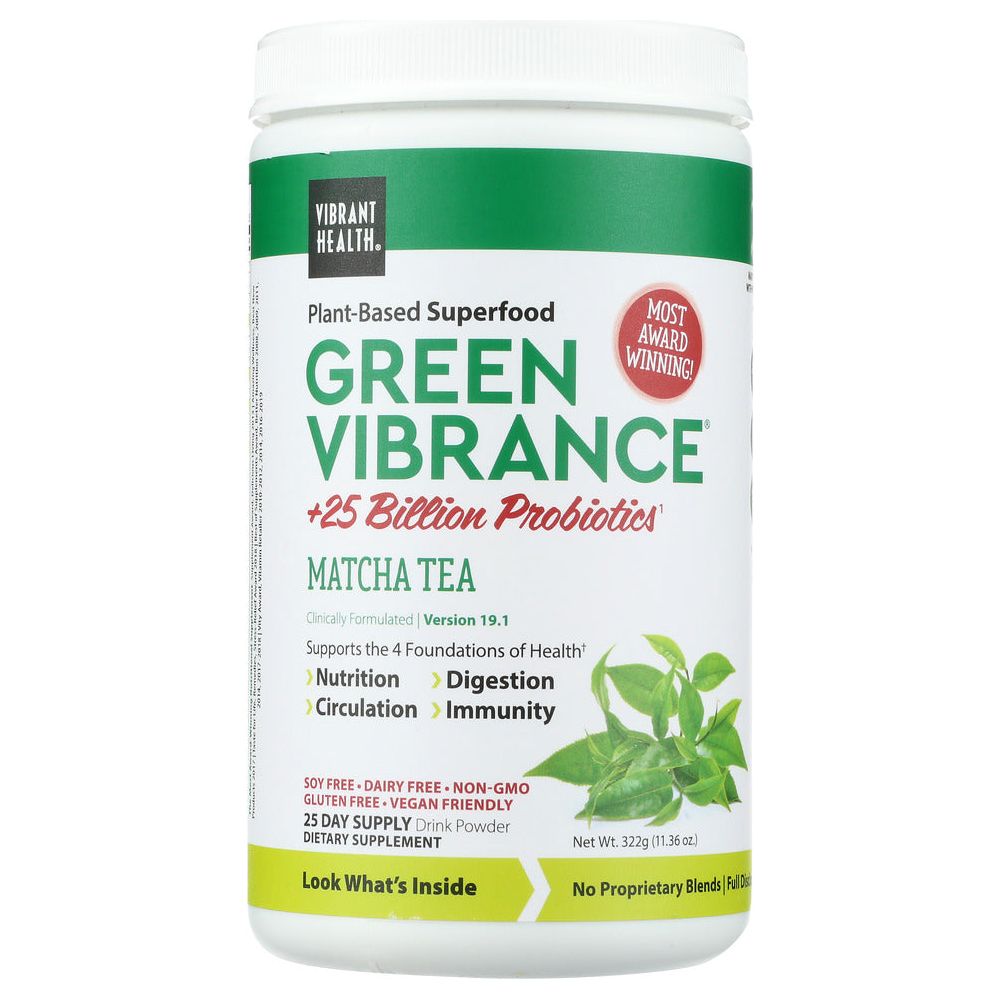 VIBRANT HEALTH: Green Vibrance Matcha Tea, 11.16 oz