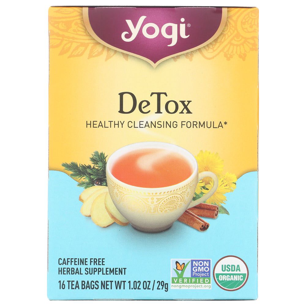 YOGI TEA: DeTox with Organic Dandelion Caffeine Free, 16 Tea Bags