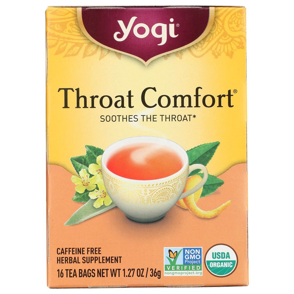 YOGI TEA: Organic Throat Comfort Caffeine Free, 16 Tea Bags