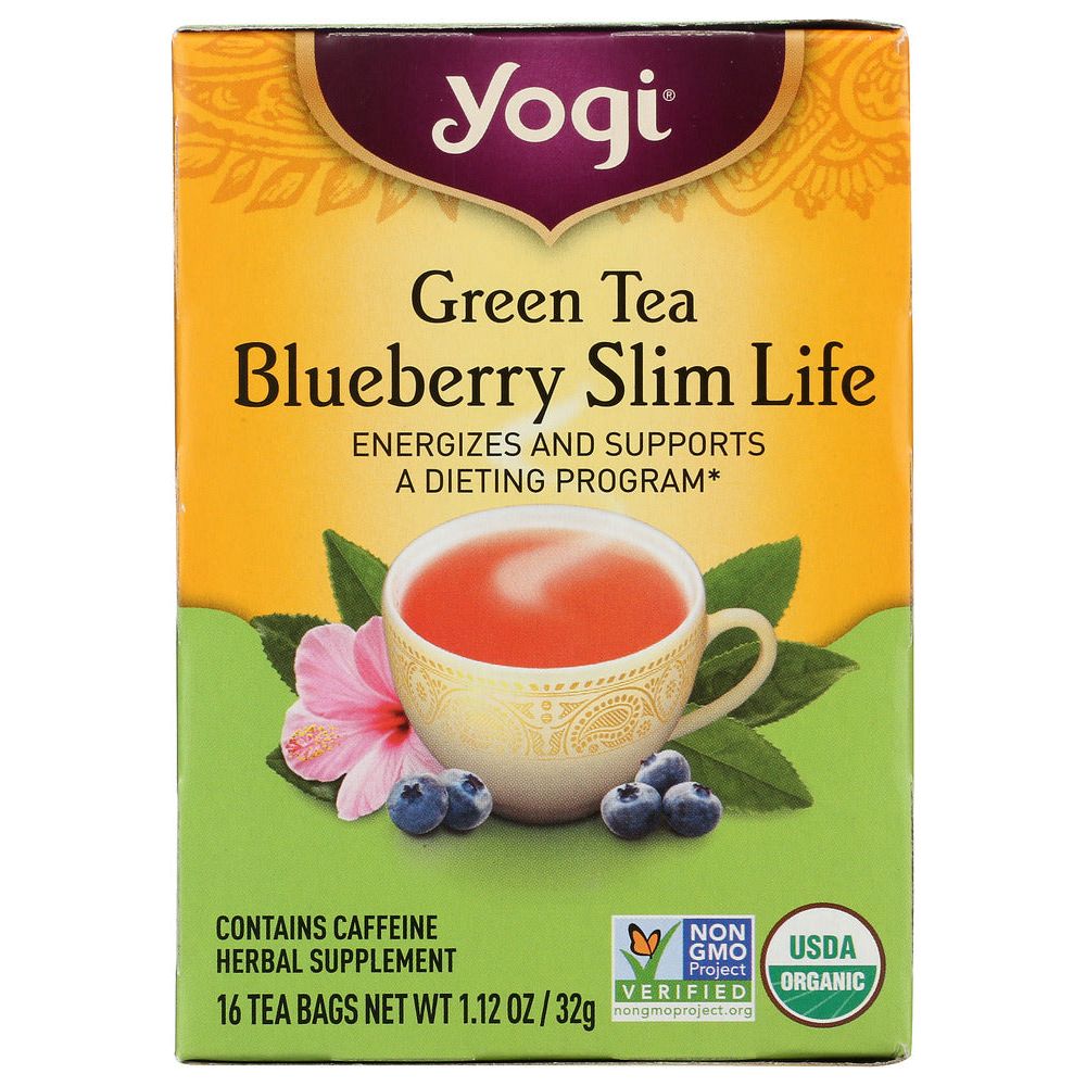 YOGI TEAS: Green Tea Blueberry Slim Life, 16 Tea Bags