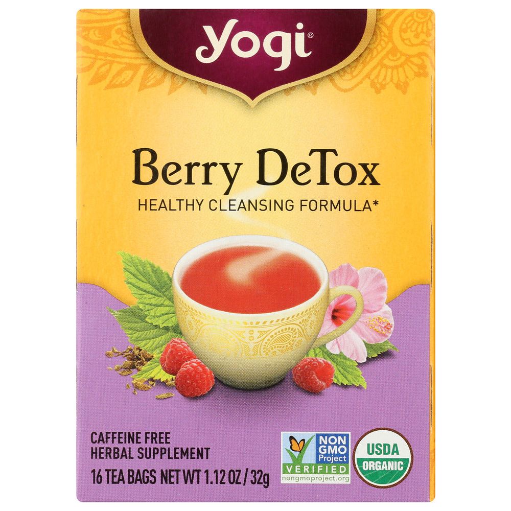YOGI TEAS: Berry Detox Caffeine Free, 16 Tea Bags