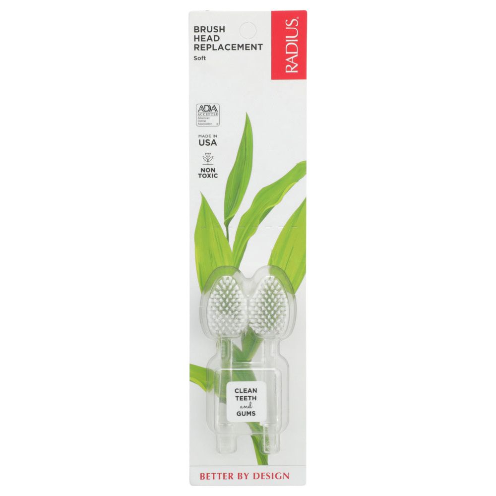 RADIUS: Toothbrush Replacement Heads Soft, 2 pc