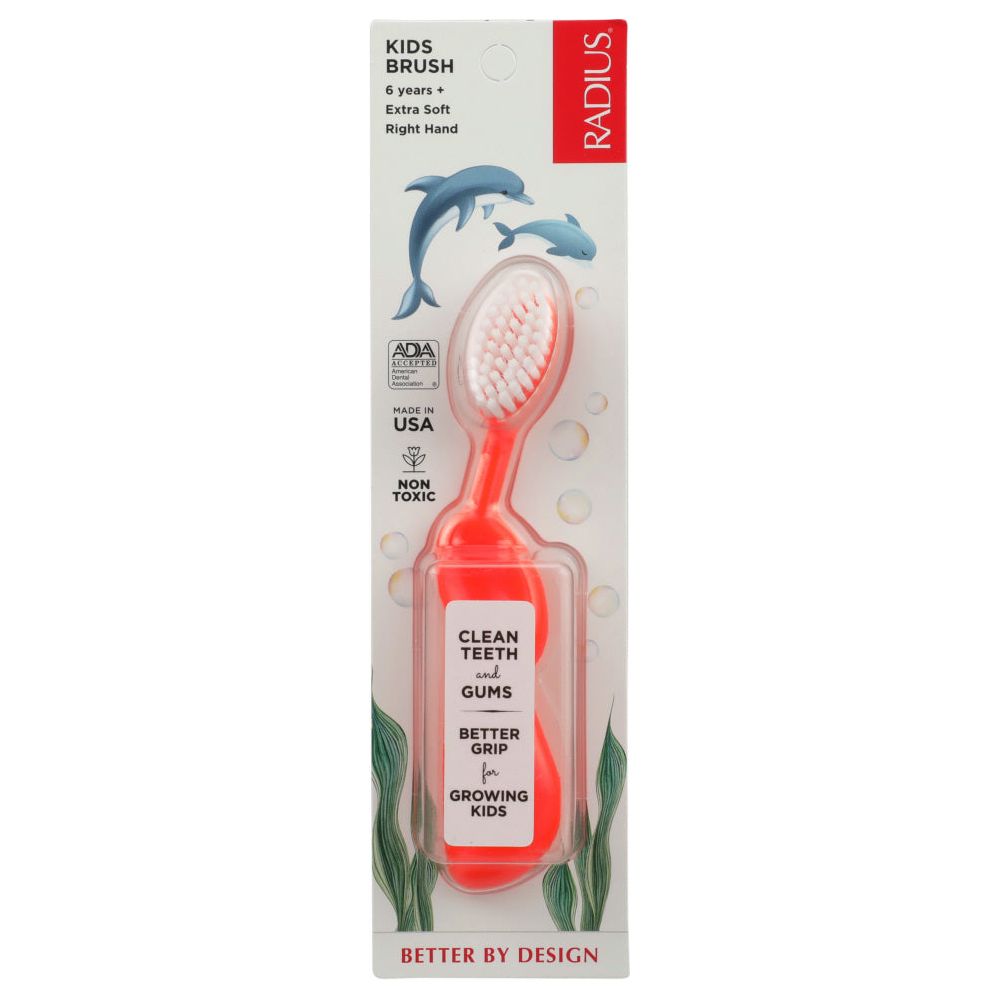 RADIUS: Kidz Toothbrush Right Hand "Colors May Vary", 1 Toothbrush