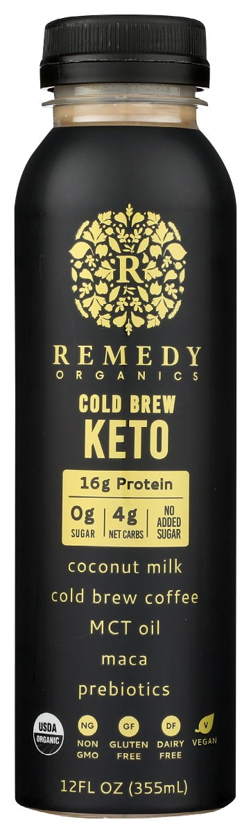 REMEDY ORGANICS: Coffee Cold Brew Keto, 12 oz