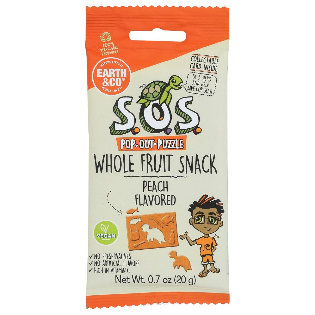 SOS FRUIT SNACKS: Fruit Snacks Peach, 3.5 OZ