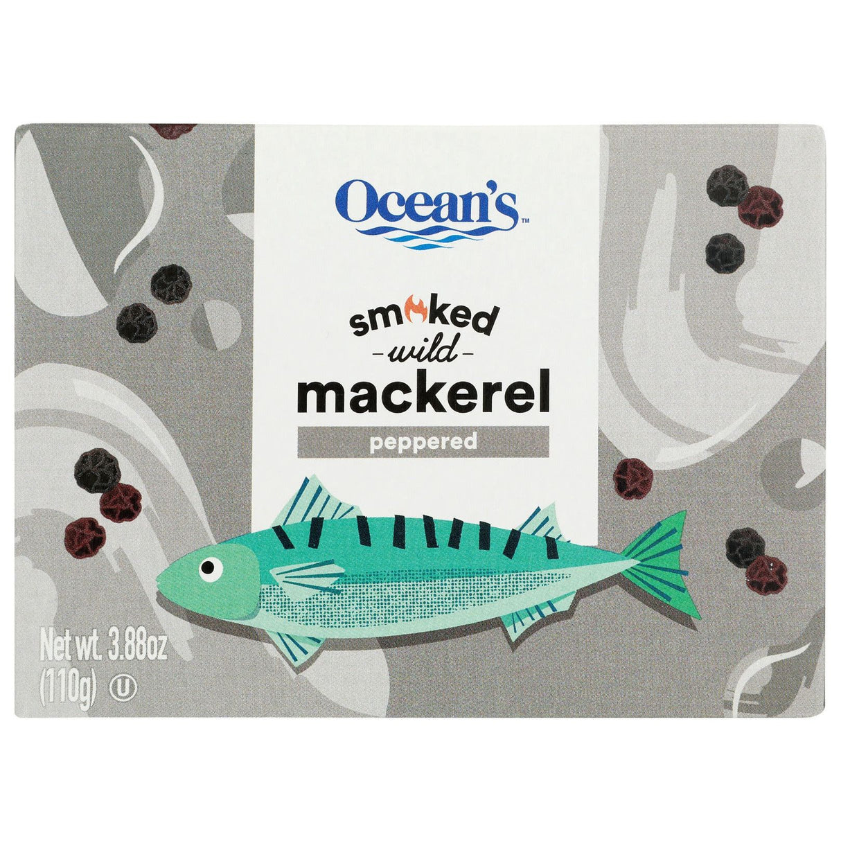 OCEAN'S: Mackerel Hot Smoked Peppered, 3.88 oz