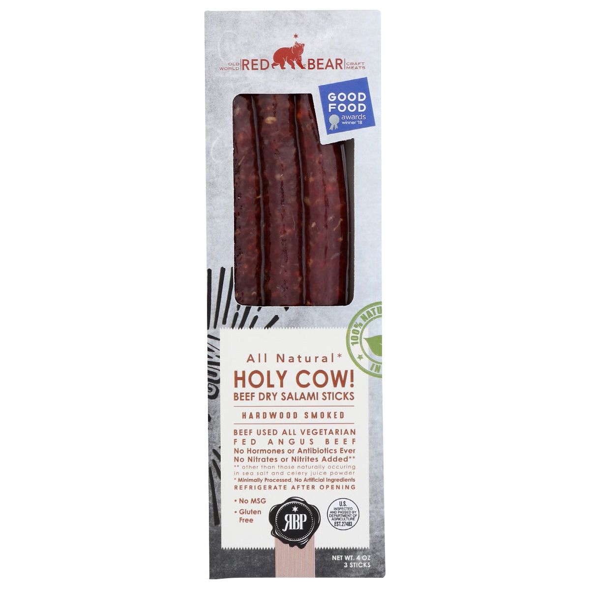 RED BEAR PROVISIONS: Salami Sticks Holy Cow, 4 oz