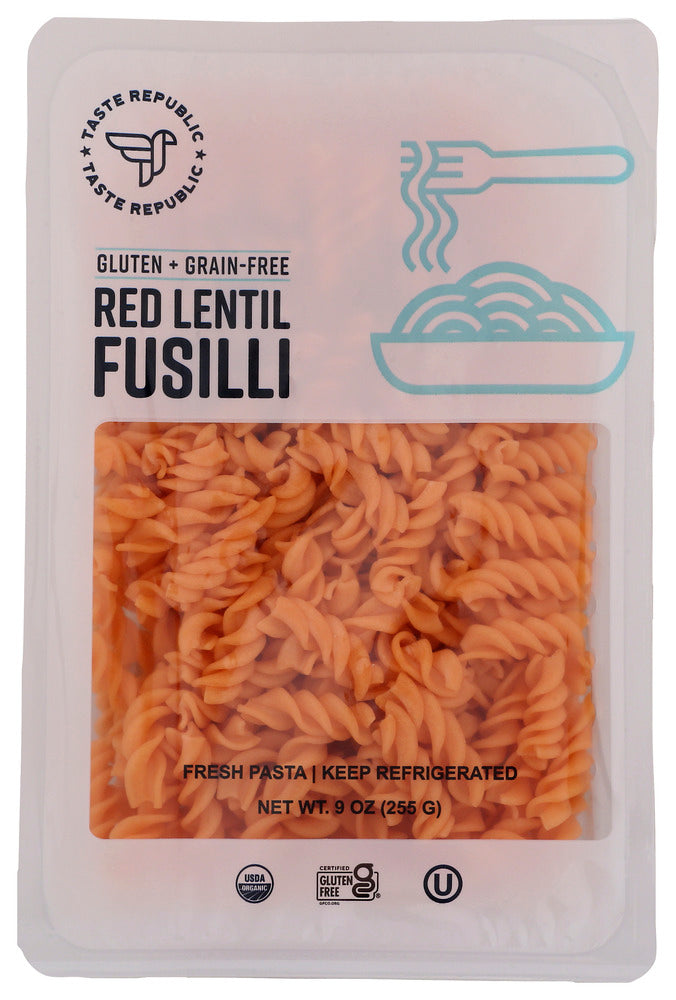 TASTE REPUBLIC: Organic Gluten Free Red Lentil Fusilli, 9 oz