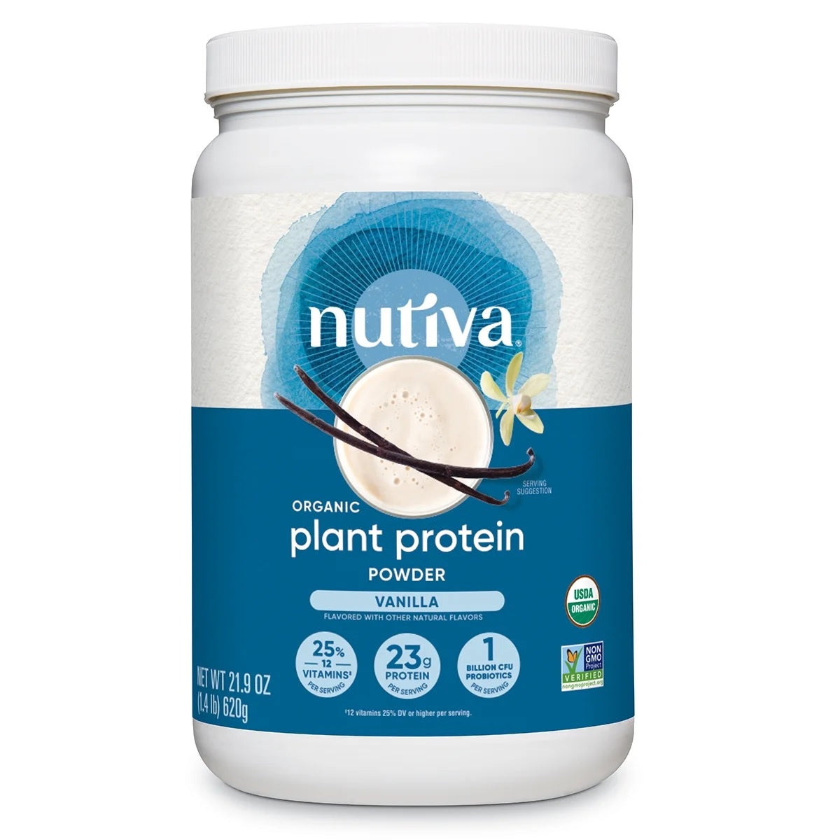 NUTIVA: Protein Plant Vanilla Organic, 21.9 oz