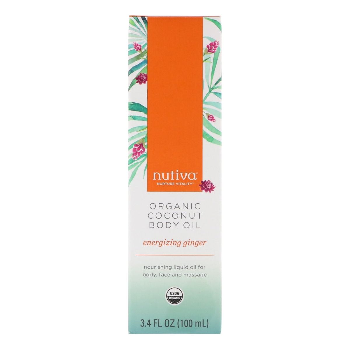 NUTIVA: Oil Body Cocont Ginger, 3.4 oz