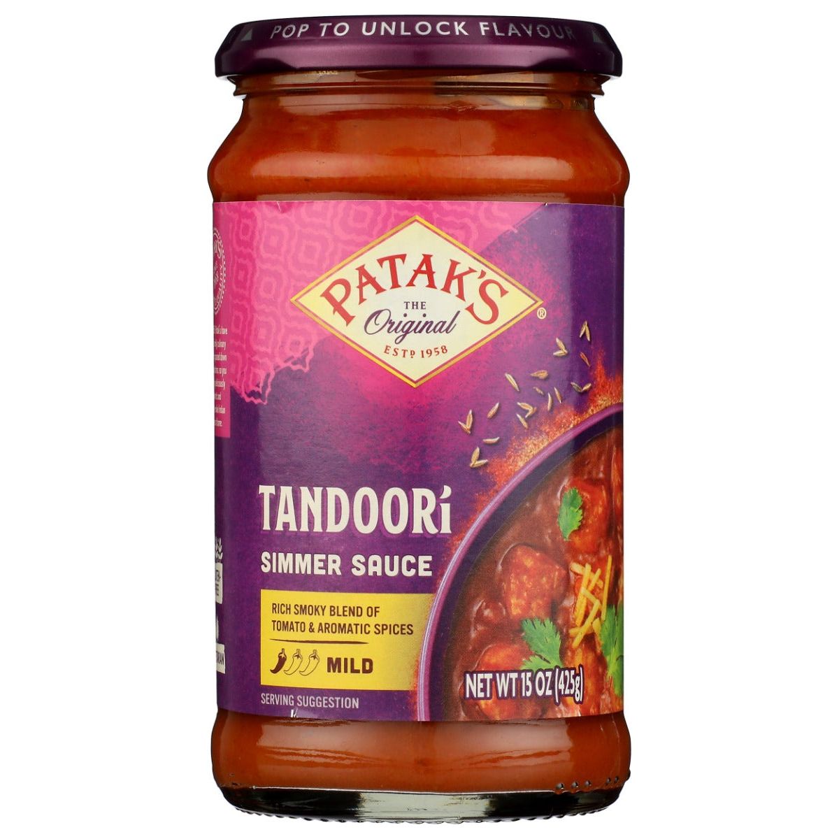 PATAKS: Tandoori Curry Simmer Sauce, 15 oz