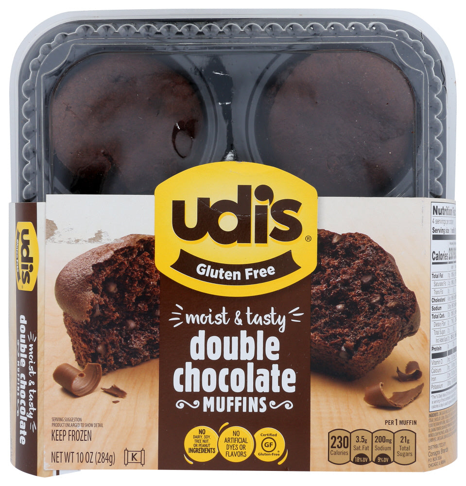UDIS: Muffin Gluten Free Double Chocolate, 10 oz
