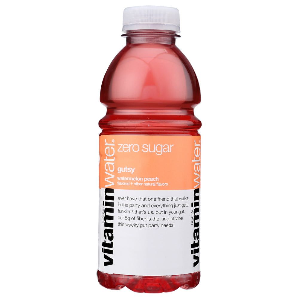 VITAMIN WATER: Gutsy Watermelon Peach Zero Sugar Water, 20 fo