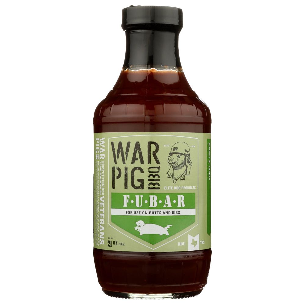 WARPIG BBQ: Sweet & Tangy FUBAR Elite BBQ Sauce, 21 oz