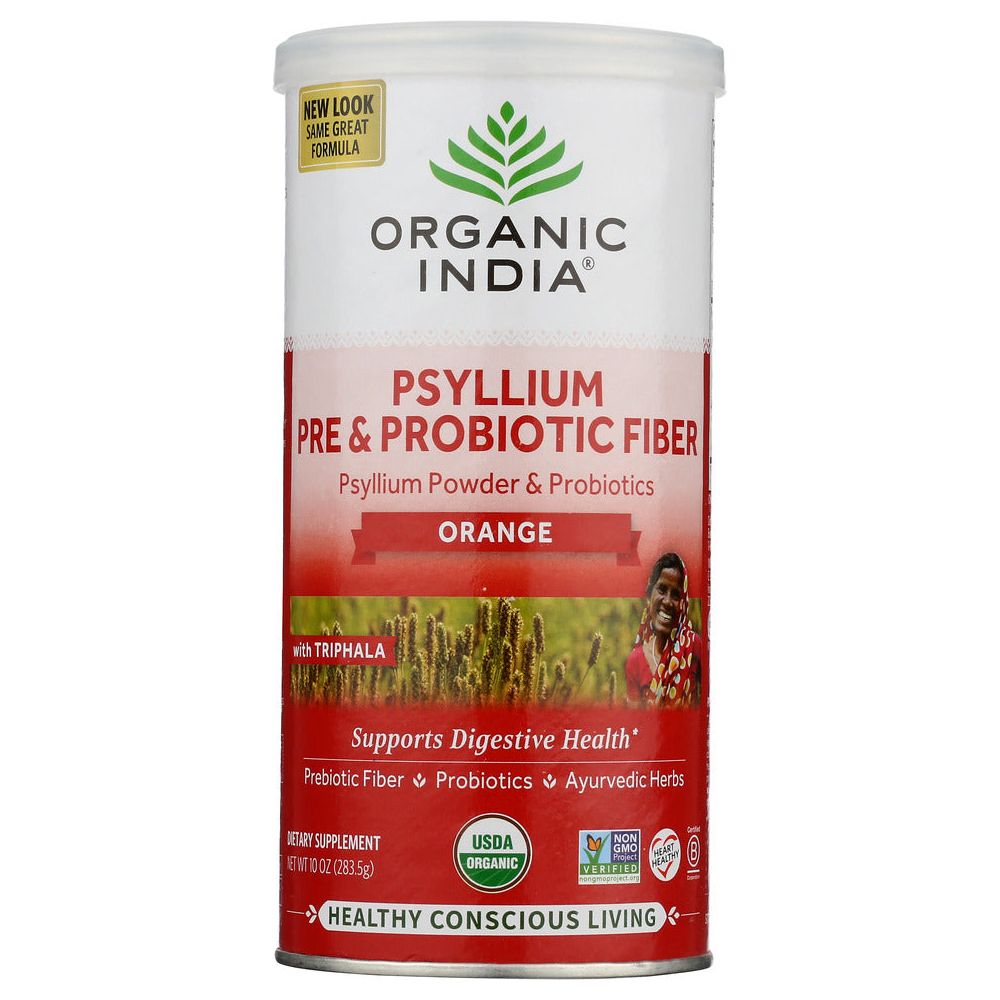 ORGANIC INDIA: Fiber Psyllm Probio Ornge, 10 OZ
