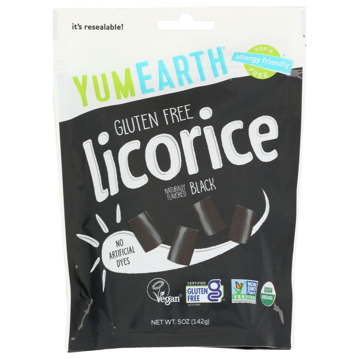 YUMMYEARTH: Licorice Black Gluten Free Organic, 5 oz