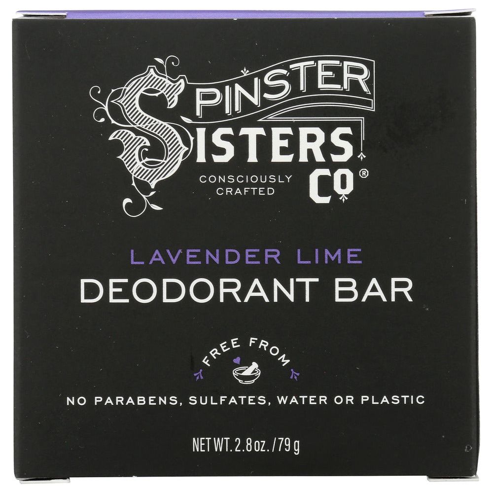 SPINSTER SISTERS CO: Lavender Lime Bar Deodorant, 2.8 oz