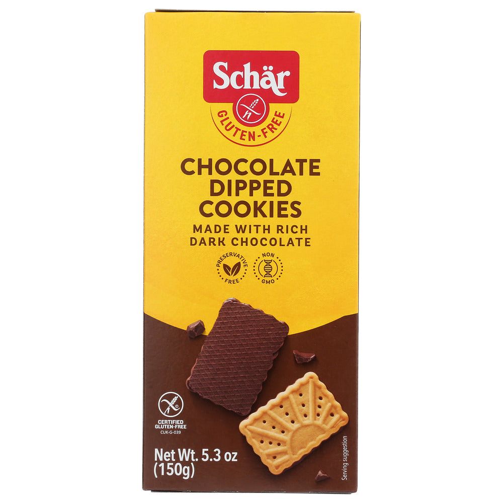 SCHAR:Cookies Gluten Free Chocolate Dipped, 5.3 oz