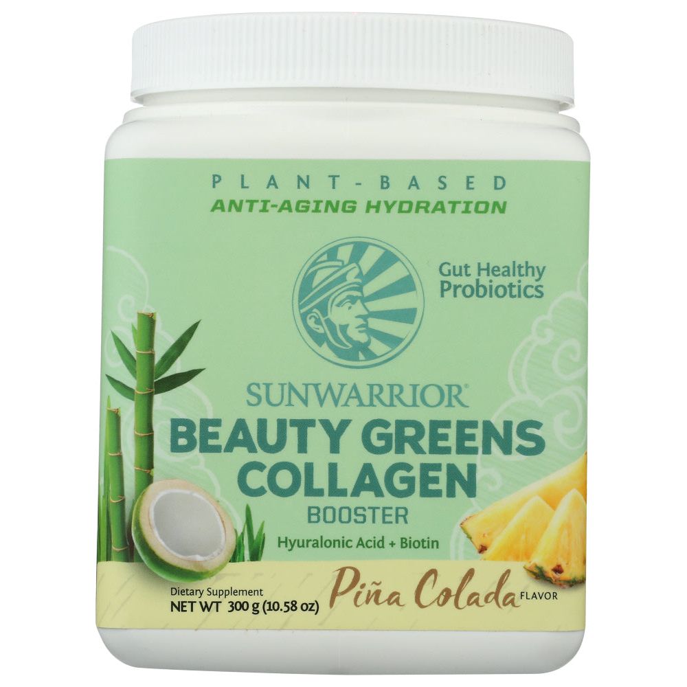 SUNWARRIOR: Beauty Greens Collagen Pina Collada, 300 gm