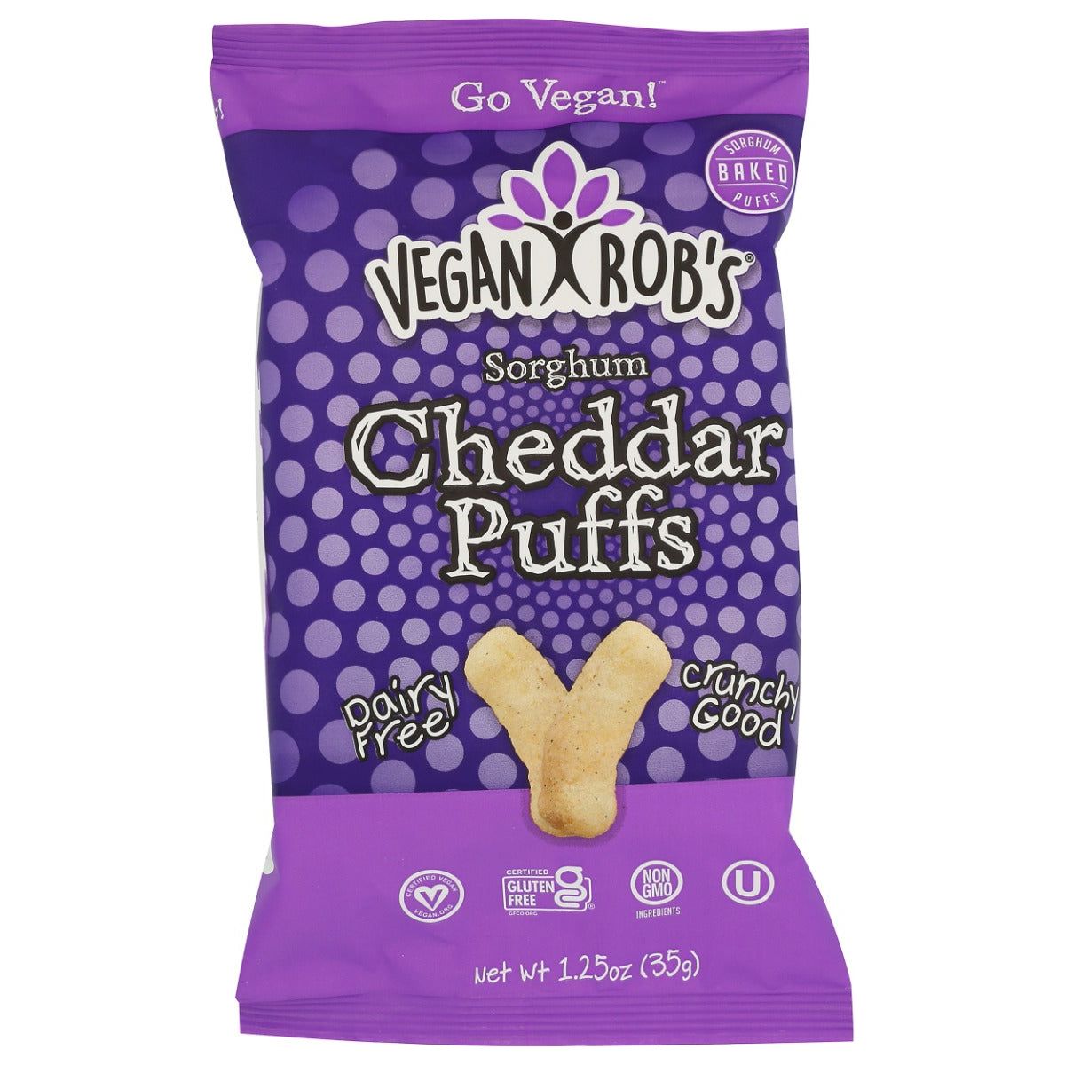 VEGANROBS: Cheddar Puffs Dairy Free, 1.25 oz