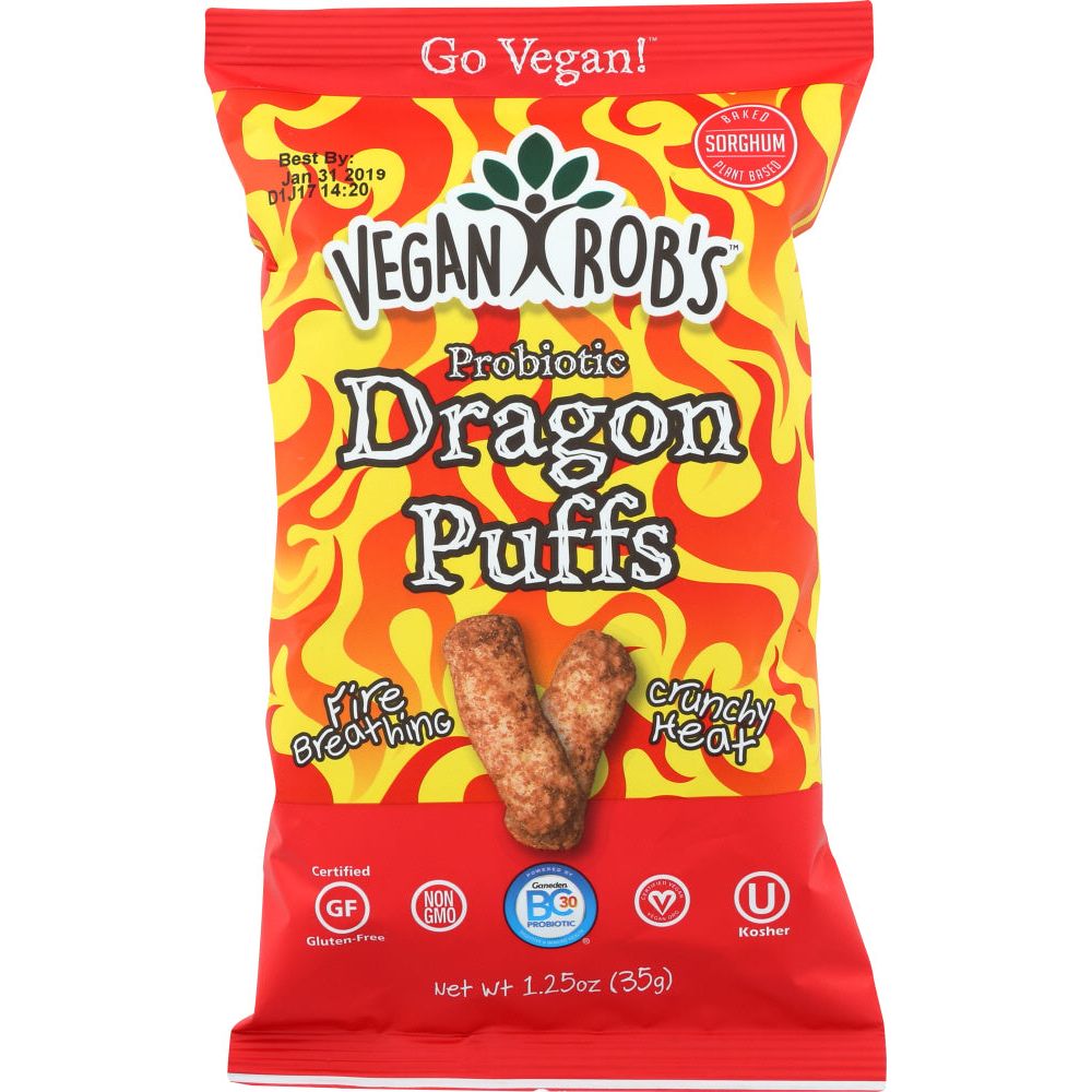 VEGANROBS: Probiotic Dragon Puffs, 1.25 oz