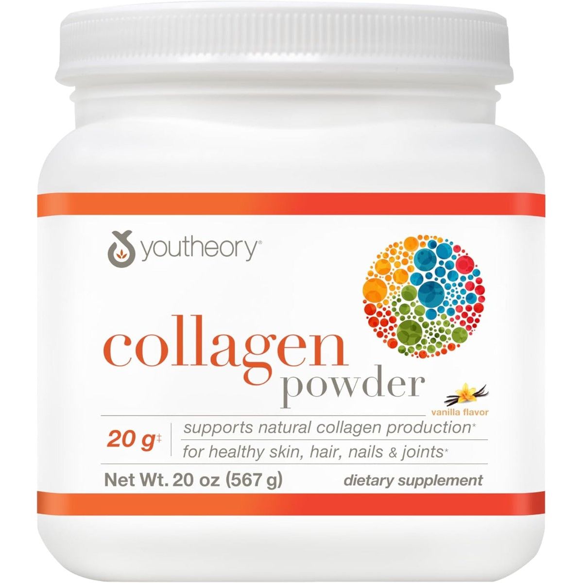 YOUTHEORY: Collagen Powder Vanilla, 20 oz