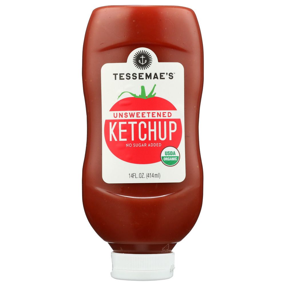 TESSEMAES: Ketchup Orgnc Unsweetened, 14 oz