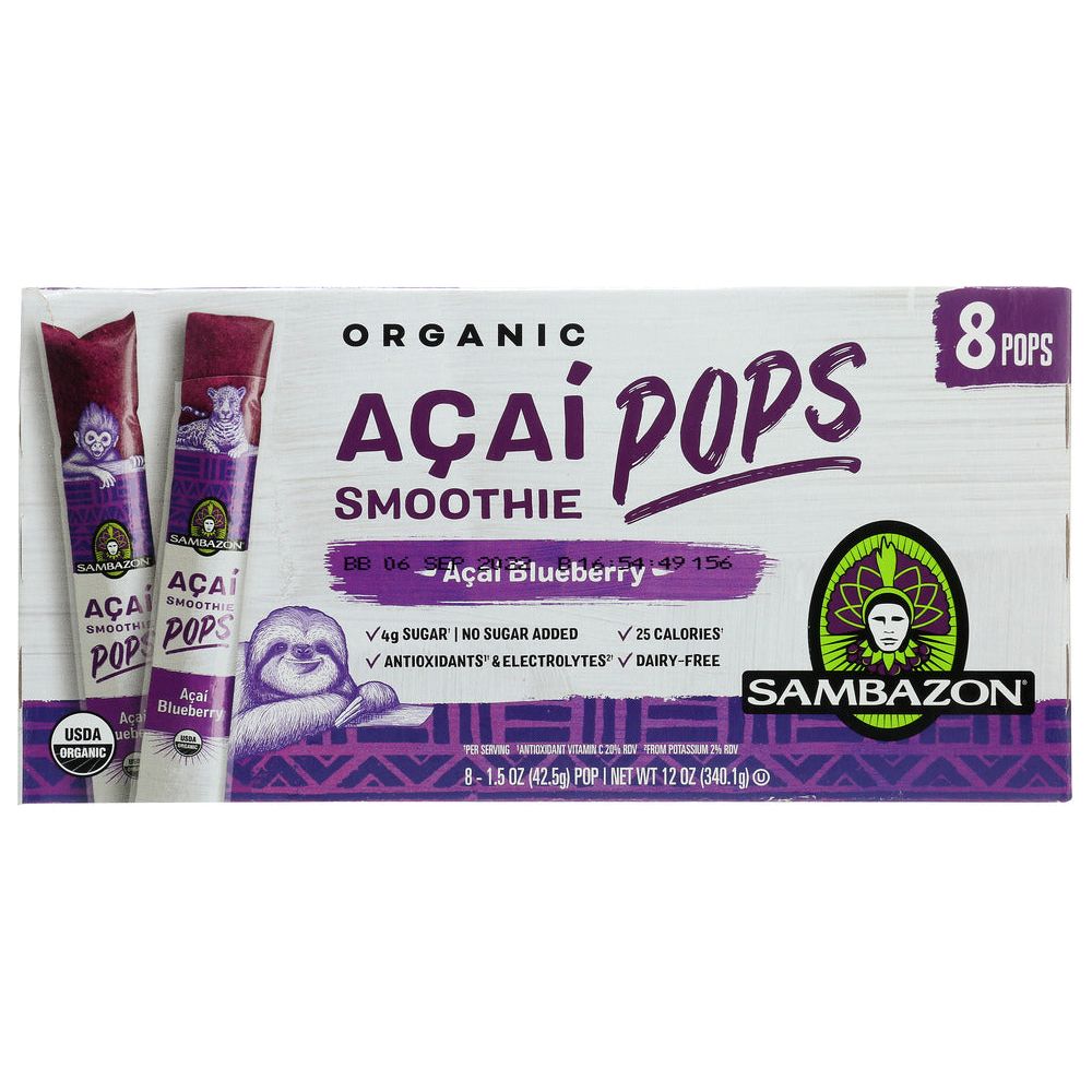 SAMBAZON: Smoothie Pops Blubry Acai, 12 oz