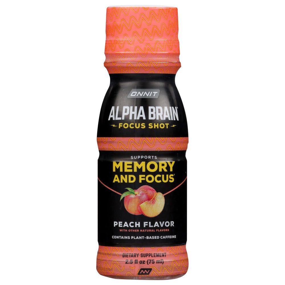 ONNIT: Alpha Brain Focus Shot Peach, 2.5 oz