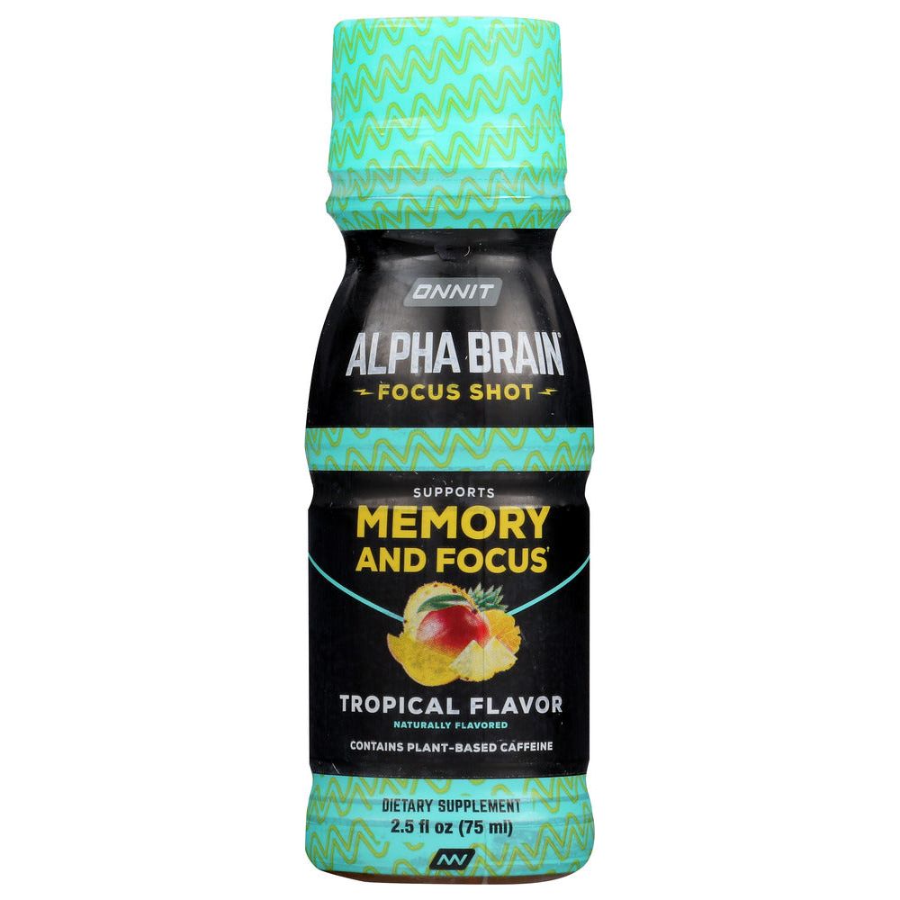 ONNIT: Alpha Brain Focus Shot Tropical, 2.5 oz