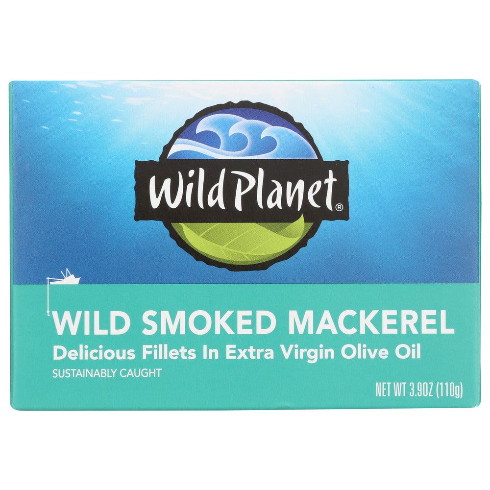 WILD PLANET: Wild Smoked Mackerel Fillets In Extra Virgin Olive Oil, 3.9 oz
