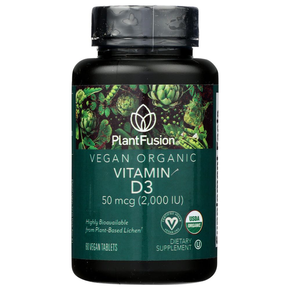 PLANTFUSION: Organic Vitamin D3 50 mcg 2000IU, 60 tb