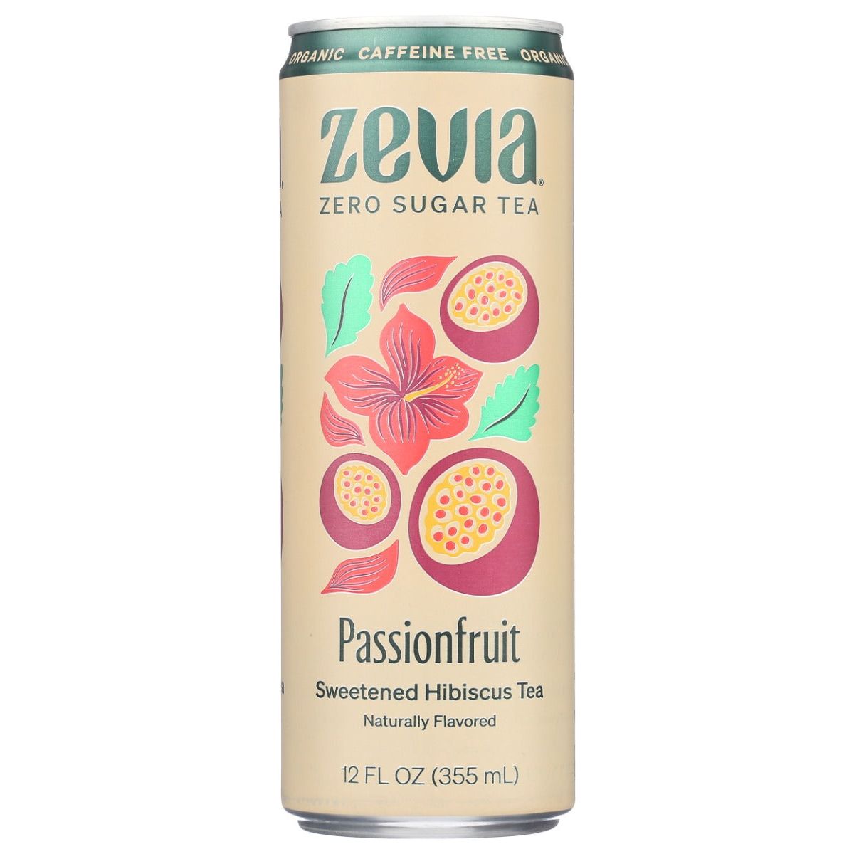 ZEVIA: Caffeine Free Hibiscus Tea Passionfruit, 12 fo