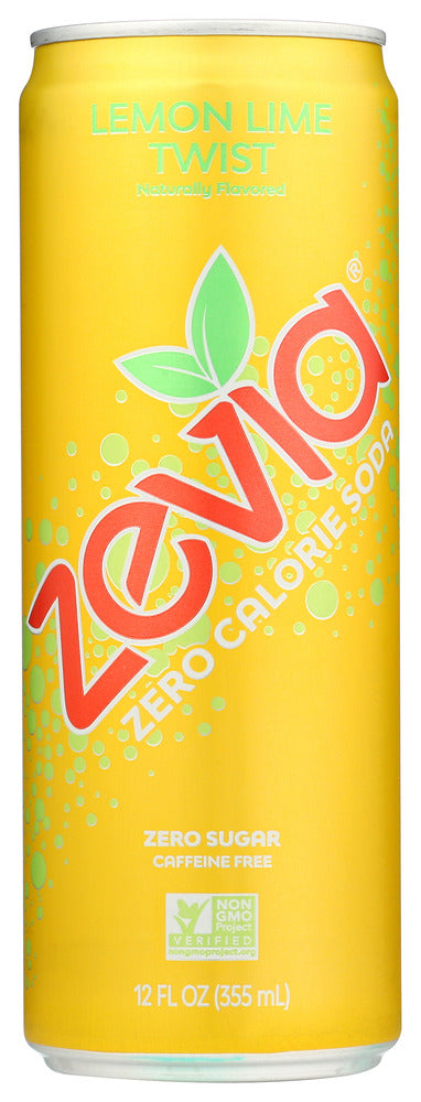 ZEVIA: Lemon Lime Twist Soda, 12 fo