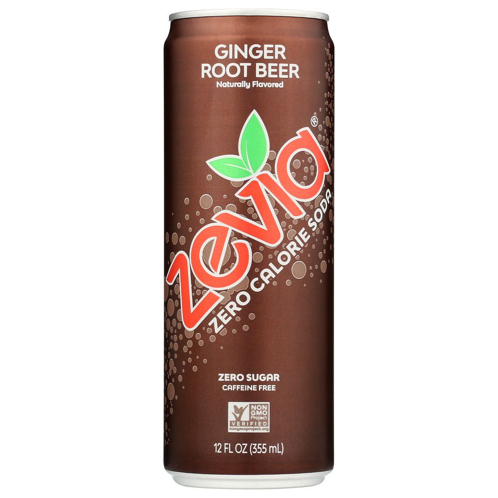 ZEVIA: Ginger Root Beer Soda, 12 fo
