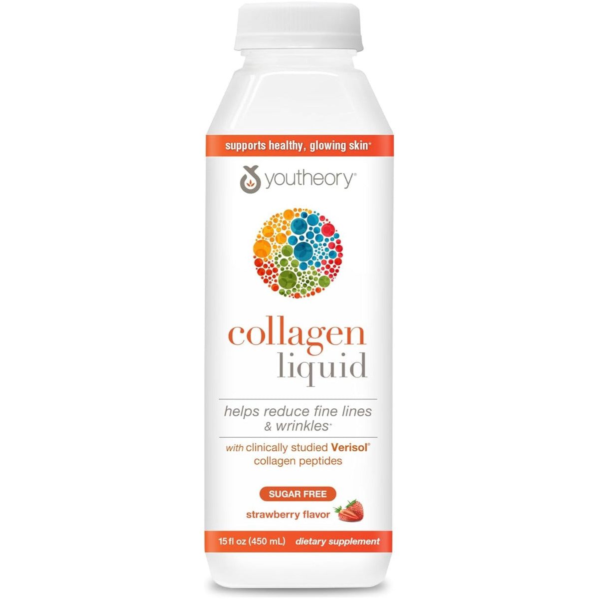YOUTHEORY: Collagen Liquid Sugar Free Strawberry, 15 fo
