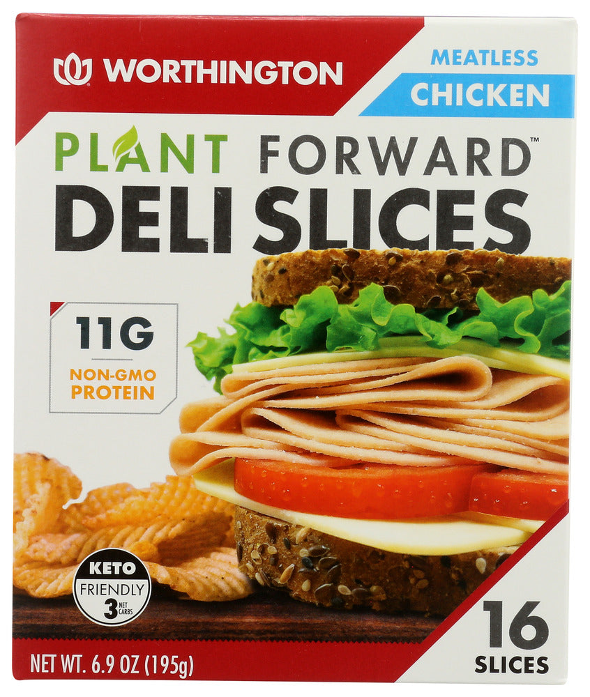 WORTHINGTON: Plant Forward Deli Slices Meatless Chicken, 6.9 oz