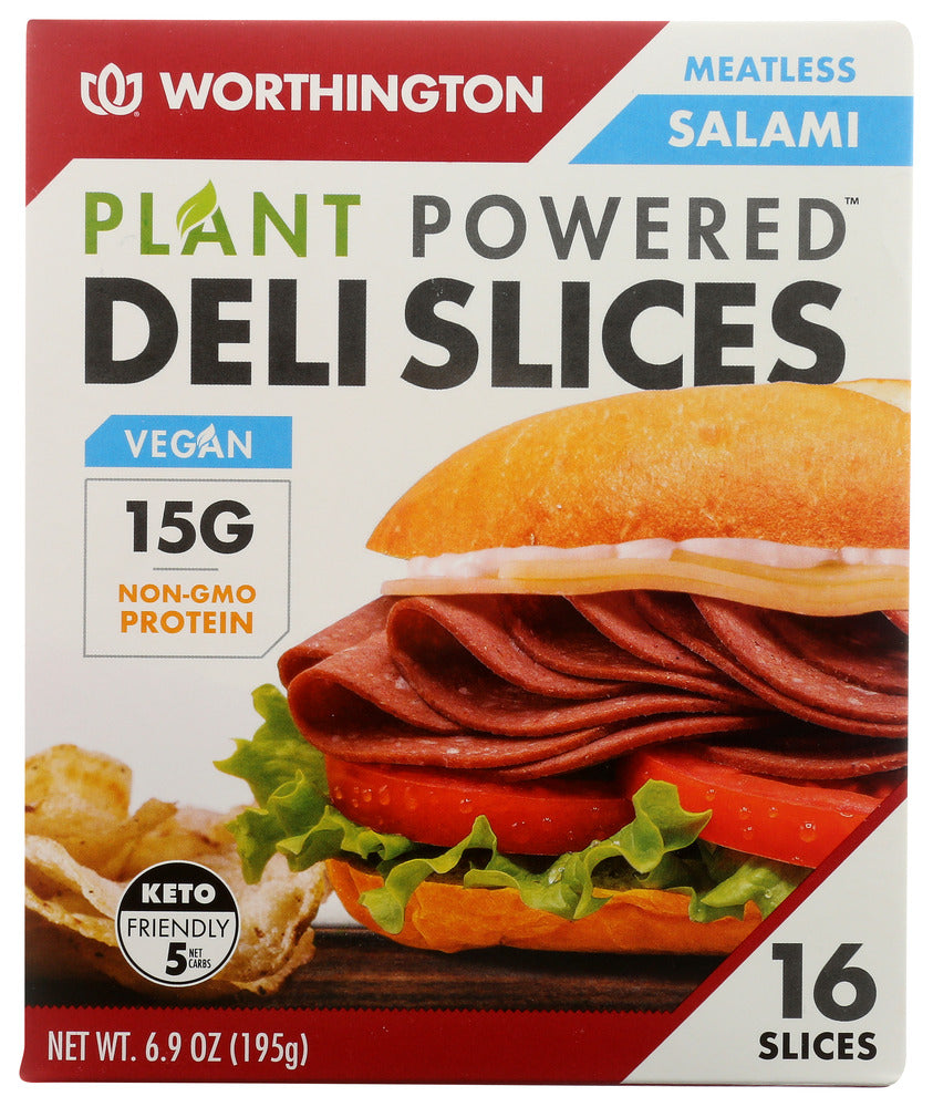WORTHINGTON: Plant Powered Deli Slices Meatless Salami, 6.9 oz