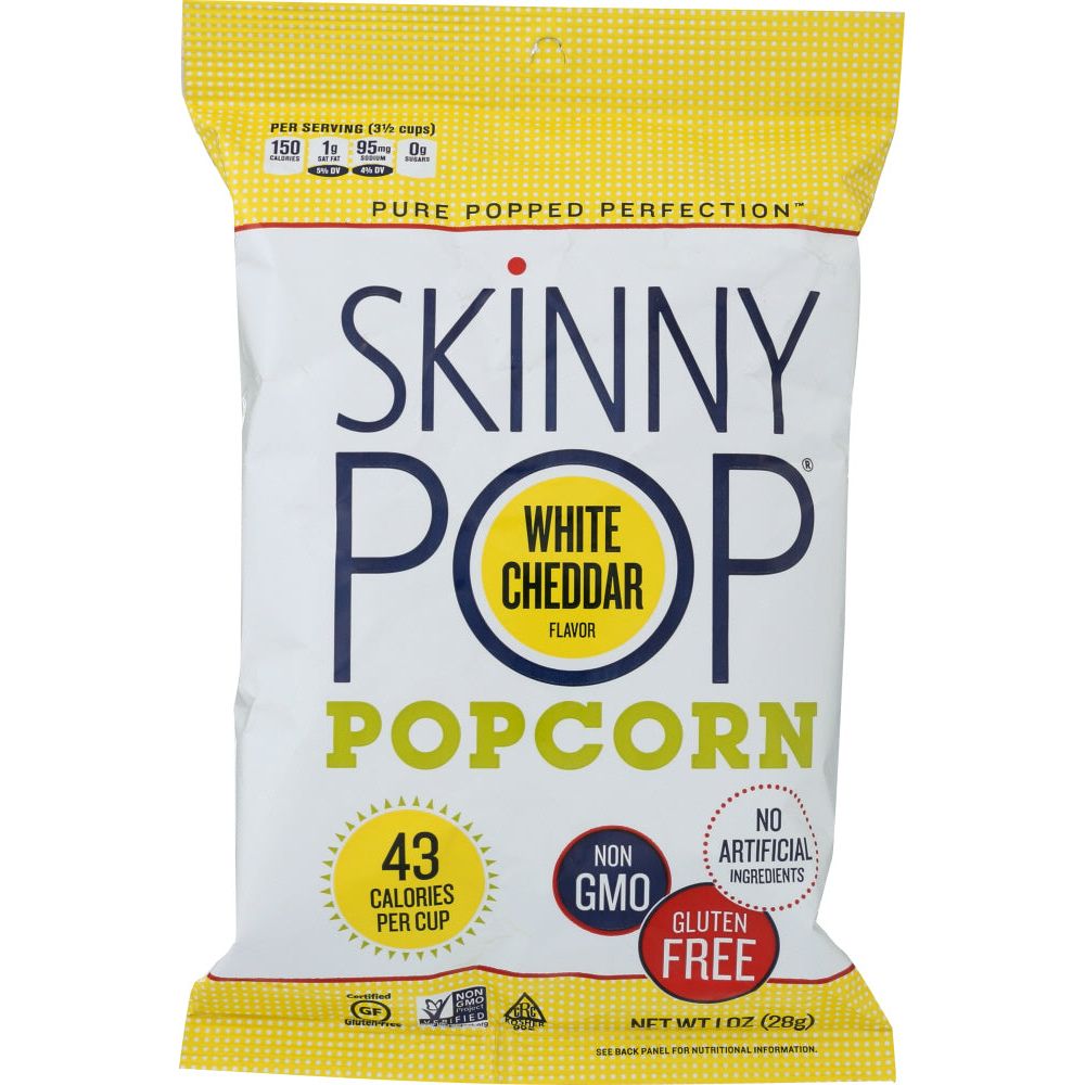 SKINNY POP: Popcorn White Cheddar, 1 oz