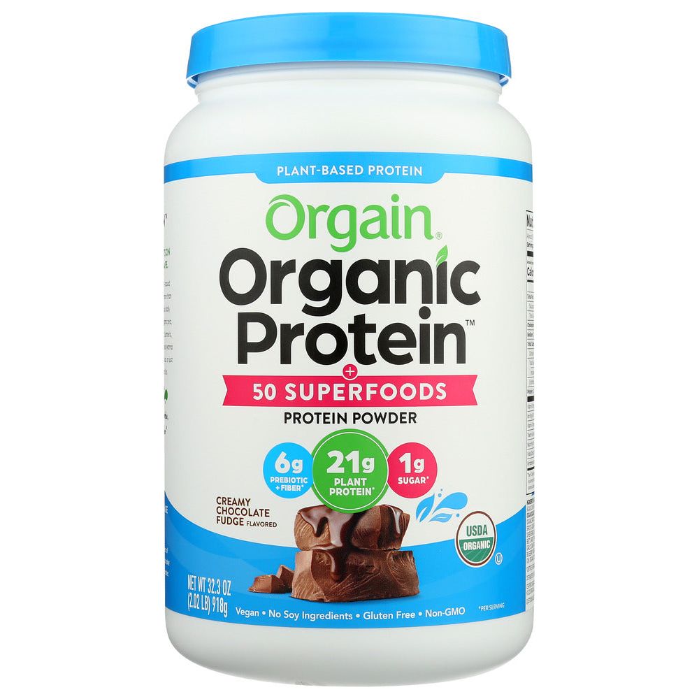 ORGAIN: Organic Protein & Superfoods Creamy Chocolate Fudge Powder, 2.02 lb