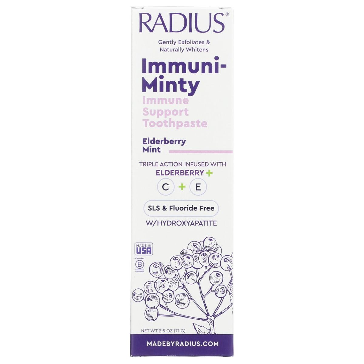 RADIUS: Immuni Minty Elderberry Mint Toothpaste, 2.5 oz