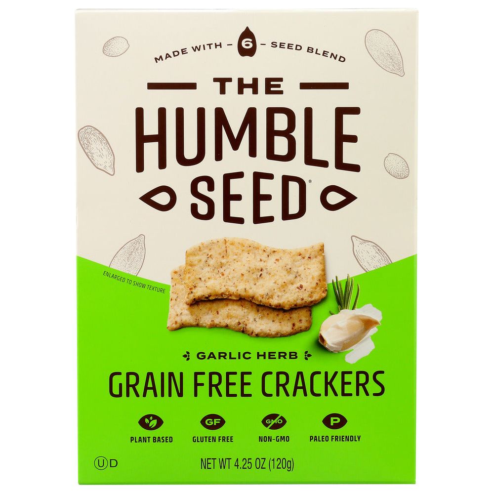 THE HUMBLE SEED: Garlic Herb Grain Free Crackers, 4.25 oz