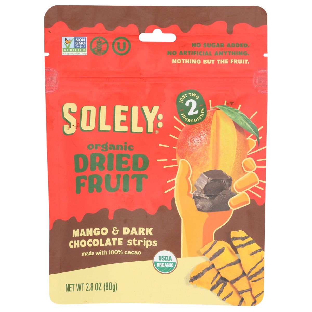 SOLELY: Mango Cacao Dried Strips, 2.8 oz