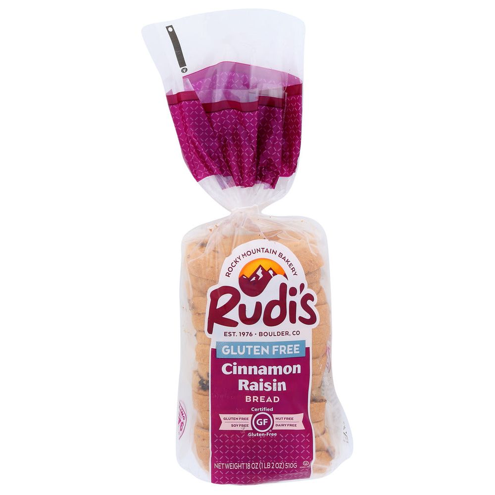 RUDIS: Gluten-Free Bakery Cinnamon Raisin Sandwich Bread, 18 oz