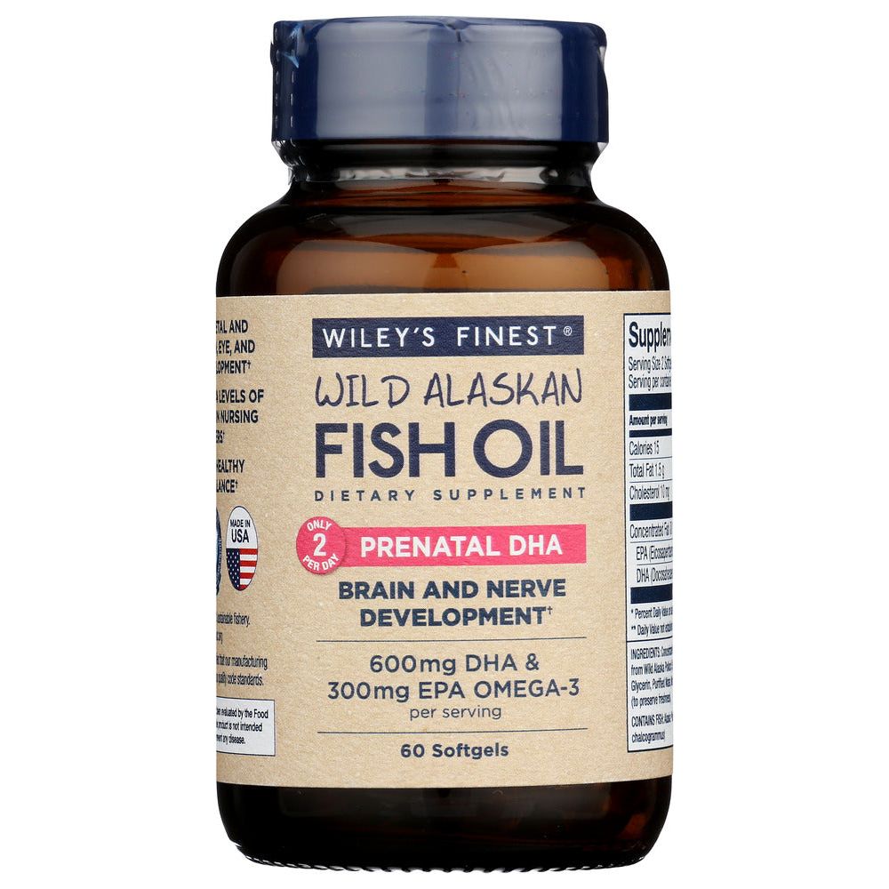 WILEYS FINEST: Prenatal DHA Wild Alaskan Fish Oil Softgel, 60 sg